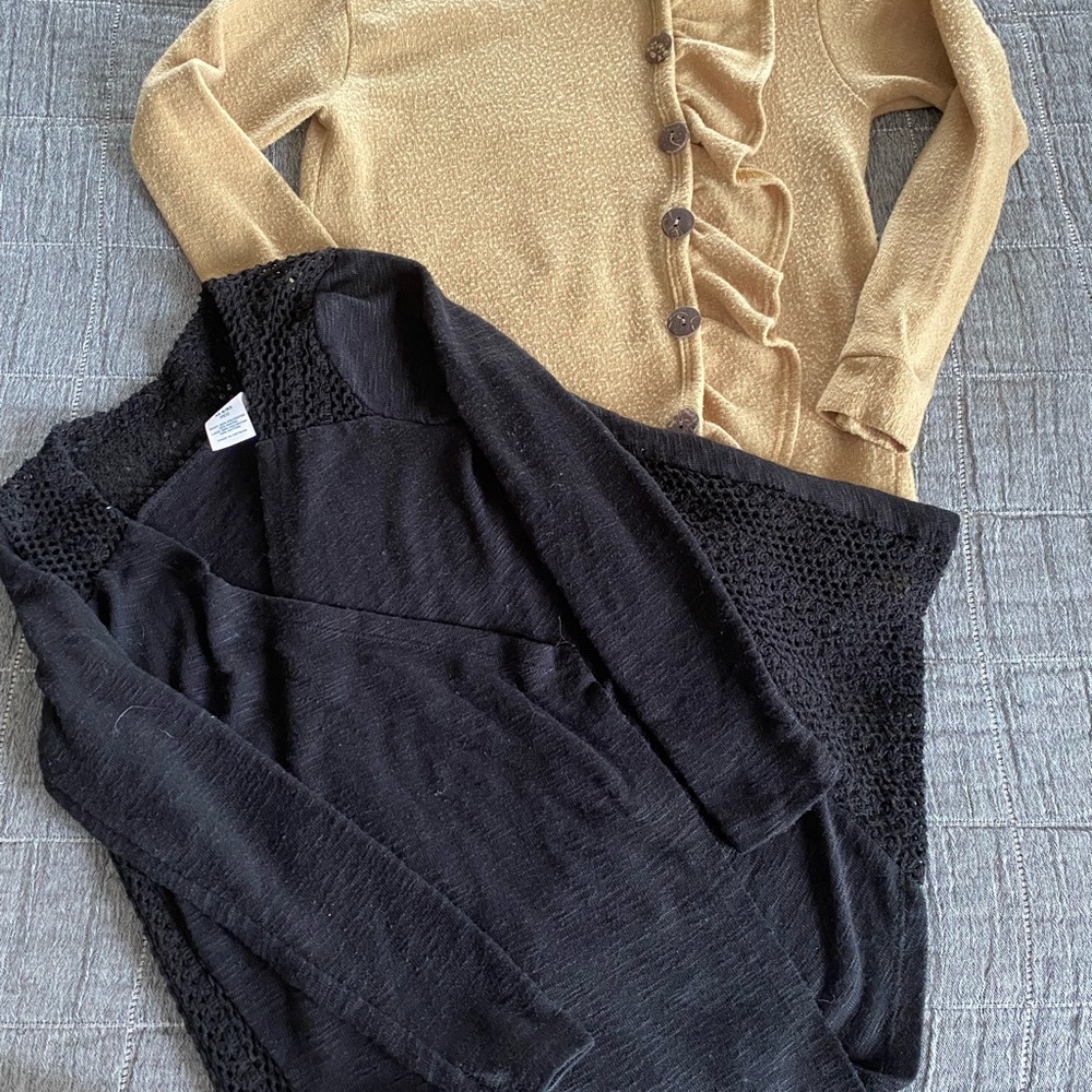 Girls size 6 reg and girls size medium sweaters